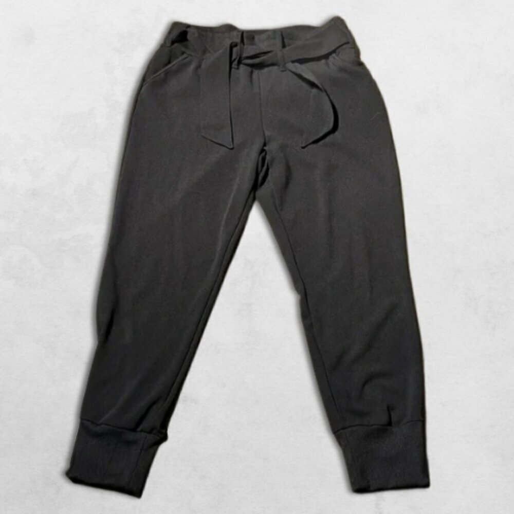 Rewash Tie Waist Jogger Dress Pants Functional Pockets Stretchable Black W Large
